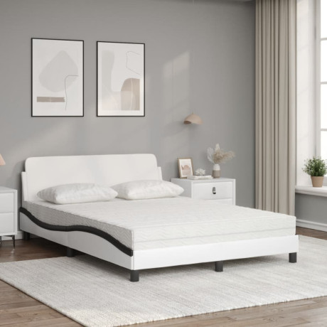 vidaXL Bed met matras kunstleer zwart en wit 120x200 cm afbeelding3 - 1