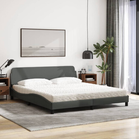vidaXL Bed met matras "Dover" stof donkergrijs 180x200 cm afbeelding3 - 1