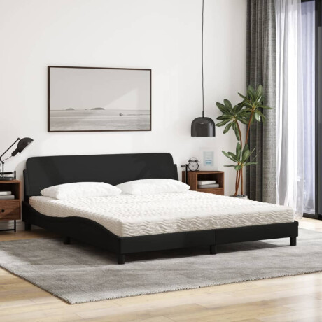 vidaXL Bed met matras "Dover" stof zwart 180x200 cm afbeelding3 - 1