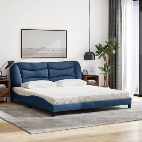 vidaXL Bed met matras stof blauw 180x200 cm afbeelding3 - 1