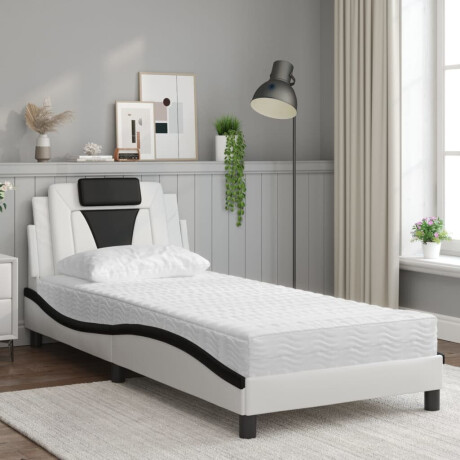 vidaXL Bed "Viana" met matras kunstleer zwart en wit 80x200 cm afbeelding3 - 1