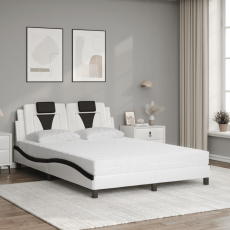 vidaXL Bed met matras kunstleer zwart en wit 120x200 cm afbeelding3 - 1
