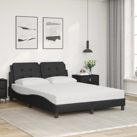 vidaXL Bed met matras kunstleer zwart 120x200 cm afbeelding3 - 1