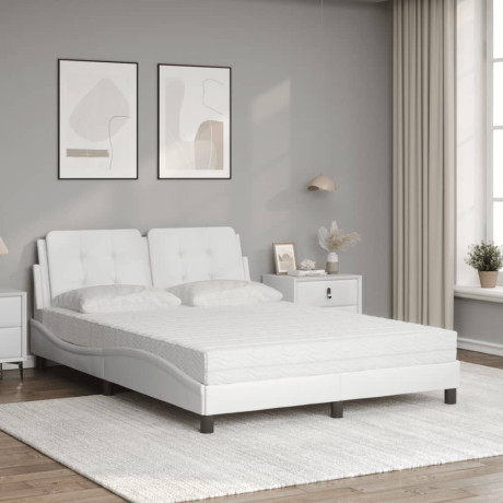 vidaXL Bed met matras kunstleer wit 120x200 cm afbeelding3 - 1