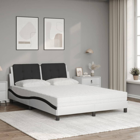 vidaXL Bed met matras kunstleer zwart en wit 120x200 cm afbeelding3 - 1