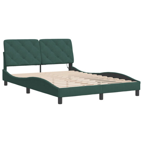 vidaXL Bedframe met LED zonder matras fluweel donkergroen 120x200 cm afbeelding3 - 1