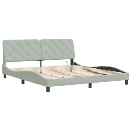 vidaXL Bedframe met LED zonder matras fluweel lichtgrijs 180x200 cm afbeelding3 - 1