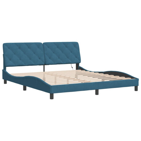 vidaXL Bedframe met LED zonder matras fluweel blauw 180x200 cm afbeelding3 - 1