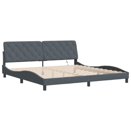 vidaXL Bedframe met LED zonder matras fluweel donkergrijs 200x200 cm afbeelding3 - 1