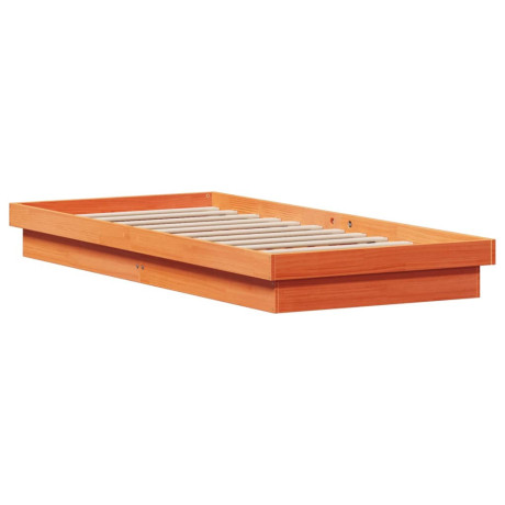 vidaXL Bedframe met LED massief grenenhout wasbruin 90x190 cm afbeelding3 - 1