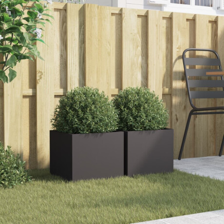 vidaXL Plantenbakken 2 st 32x30x29 cm staal zwart afbeelding3 - 1