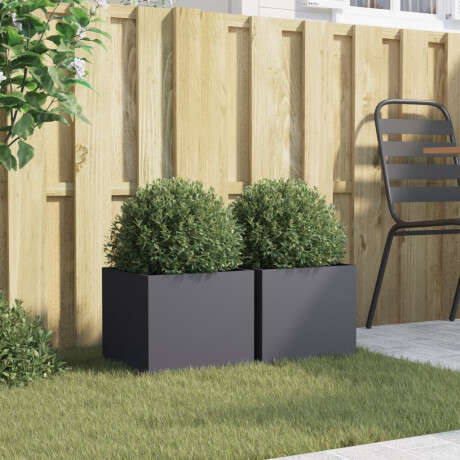 vidaXL Plantenbakken 2 st 32x30x29 cm staal antracietkleurig afbeelding3 - 1