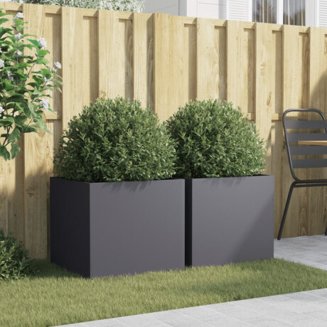 vidaXL Plantenbakken 2 st 49x47x46 cm staal antracietkleurig afbeelding3 - 1