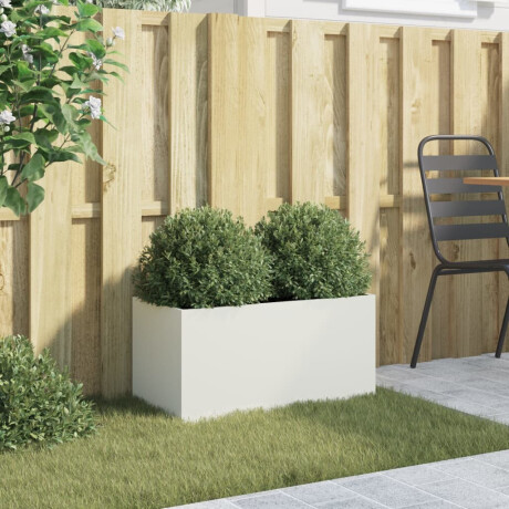 vidaXL Plantenbak 62x30x29 cm staal wit afbeelding3 - 1