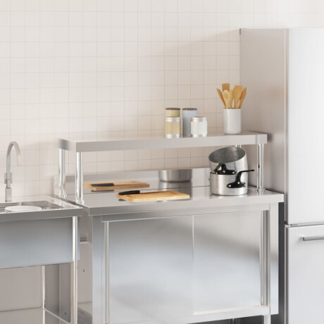 vidaXL Verhoging voor werktafel 110x30x35 cm roestvrij staal afbeelding3 - 1