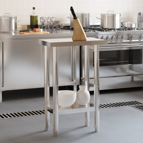 vidaXL Keukenwerktafel 55x55x85 cm roestvrij staal afbeelding3 - 1