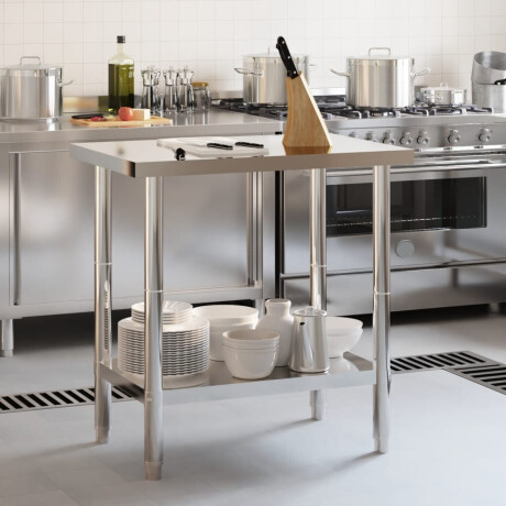 vidaXL Keukenwerktafel 82,5x55x85 cm roestvrij staal afbeelding3 - 1