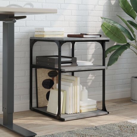 vidaXL Printerkastje 3-laags 43x48x64 cm bewerkt hout grijs sonoma afbeelding3 - 1