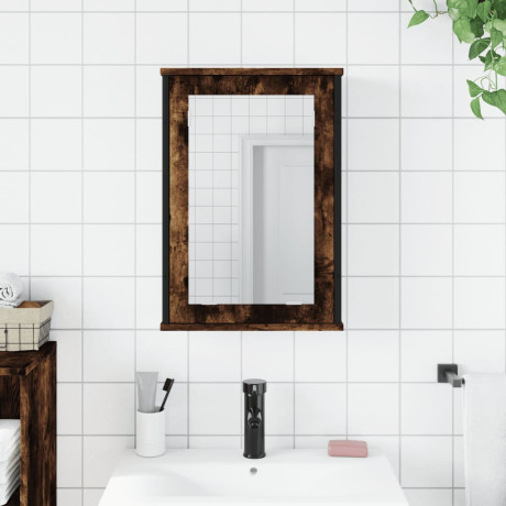 vidaXL Badkamerspiegelkast 42x12x60 cm bewerkt hout gerookt eikenkleur afbeelding3 - 1