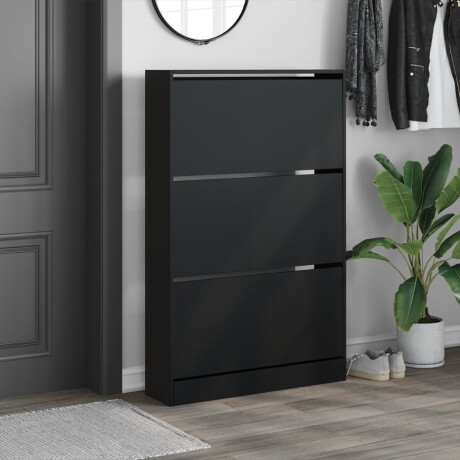 vidaXL Schoenenkast 80x21x125,5 cm bewerkt hout zwart afbeelding3 - 1