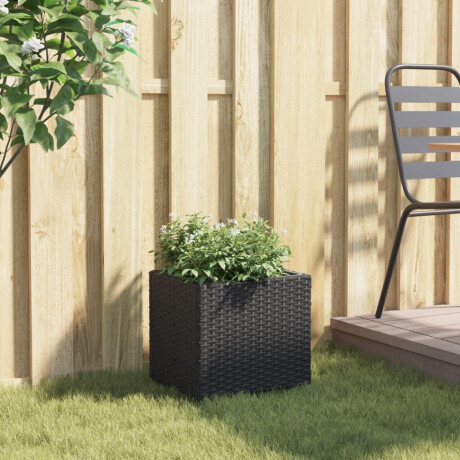 vidaXL Plantenbak 36x30x32 cm poly rattan zwart afbeelding3 - 1