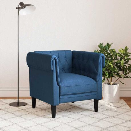 vidaXL Fauteuil Chesterfield-stijl stof blauw afbeelding3 - 1