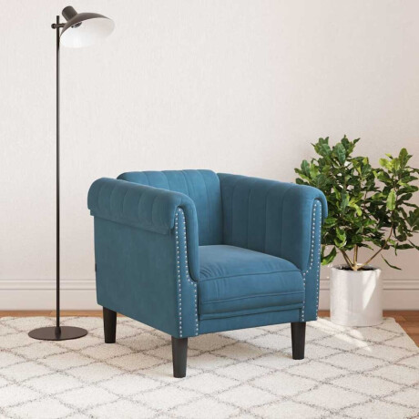 vidaXL Fauteuil fluweel blauw afbeelding3 - 1