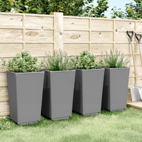 vidaXL Plantenbakken 4 st 32,5x32,5x57 cm polypropeen lichtgrijs afbeelding3 - 1