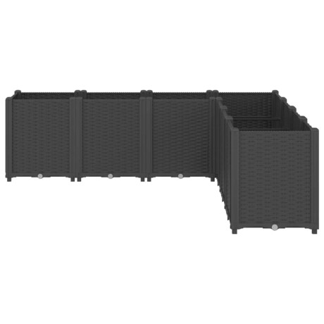 vidaXL Plantenbak 160x160x53 cm polypropeen zwart afbeelding3 - 1