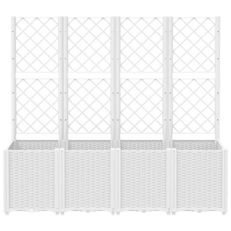 vidaXL Plantenbak met latwerk 160x40x140 cm polypropeen wit afbeelding3 - 1
