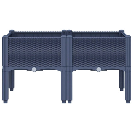 vidaXL Plantenbak met poten 80x40x42 cm polypropeen blauwgrijs afbeelding3 - 1