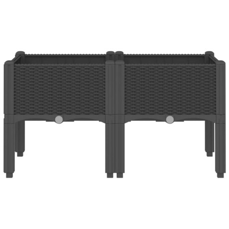 vidaXL Plantenbak met poten 80x40x42 cm polypropeen zwart afbeelding3 - 1