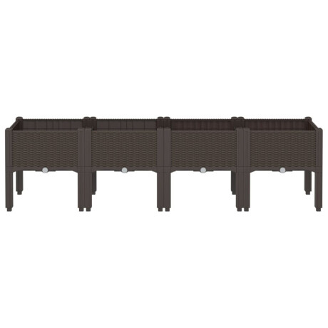 vidaXL Plantenbak met poten 160x40x42 cm polypropeen bruin afbeelding3 - 1