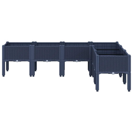 vidaXL Plantenbak met poten 160x120x42 cm polypropeen blauwgrijs afbeelding3 - 1