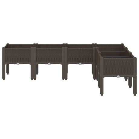 vidaXL Plantenbak met poten 160x120x42 cm polypropeen bruin afbeelding3 - 1