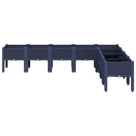 vidaXL Plantenbak met poten 200x160x42 cm polypropeen blauwgrijs afbeelding3 - 1