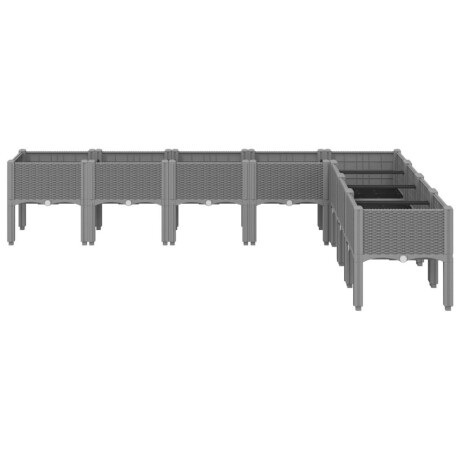 vidaXL Plantenbak met poten 200x160x42 cm polypropeen lichtgrijs afbeelding3 - 1