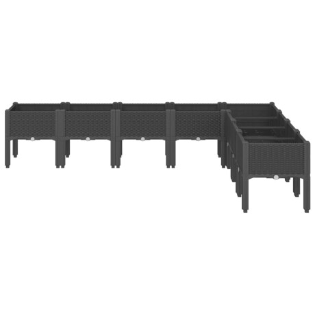 vidaXL Plantenbak met poten 200x160x42 cm polypropeen zwart afbeelding3 - 1