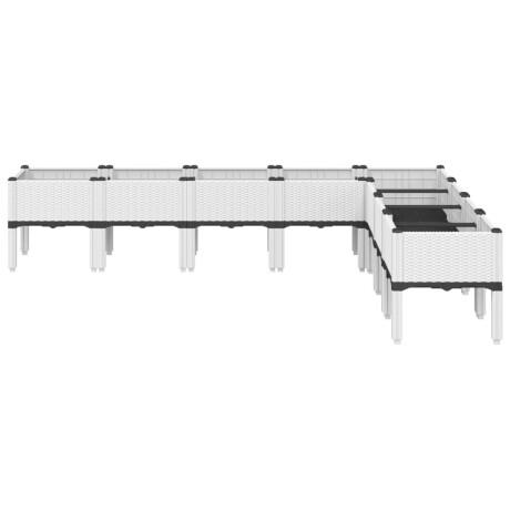 vidaXL Plantenbak met poten 200x160x42 cm polypropeen wit afbeelding3 - 1