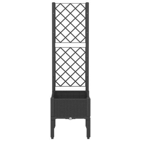 vidaXL Plantenbak met latwerk 40x40x142 cm polypropeen zwart afbeelding3 - 1