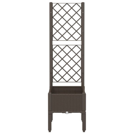 vidaXL Plantenbak met latwerk 40x40x142 cm polypropeen bruin afbeelding3 - 1