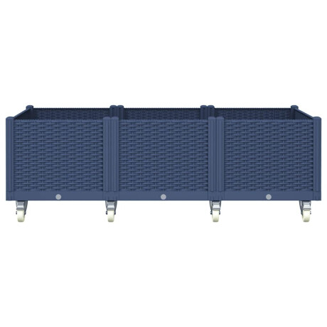 vidaXL Plantenbak met wielen 150x80x54 cm polypropeen blauwgrijs afbeelding3 - 1