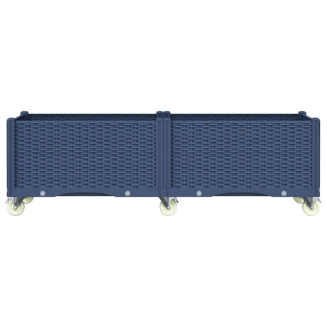 vidaXL Plantenbak met wielen 160x50x54 cm polypropeen blauwgrijs afbeelding3 - 1