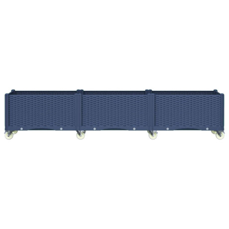 vidaXL Plantenbak met wielen 240x50x54 cm polypropeen blauwgrijs afbeelding3 - 1