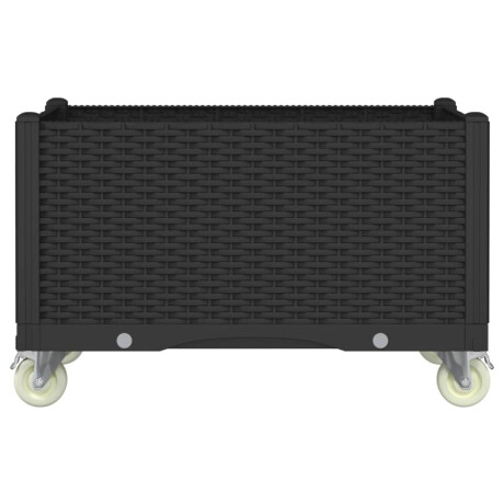vidaXL Plantenbak met wielen 80x50x54 cm polypropeen zwart afbeelding3 - 1