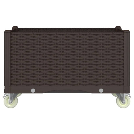 vidaXL Plantenbak met wielen 80x50x54 cm polypropeen bruin afbeelding3 - 1