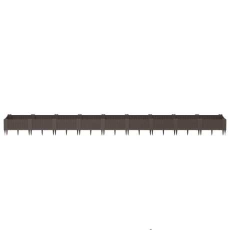 vidaXL Plantenbak met pinnen 362,5x42,5x28,5 cm polypropeen bruin afbeelding3 - 1