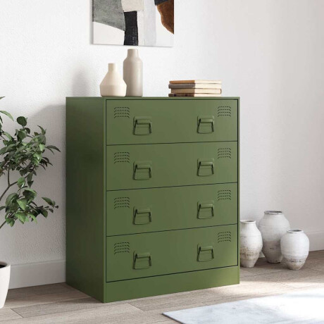 vidaXL Dressoir 67x39x83 cm staal olijfgroen afbeelding3 - 1