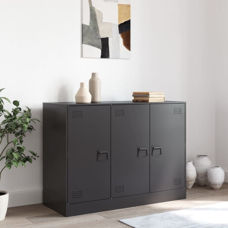 vidaXL Dressoir 99x39x73 cm staal zwart afbeelding3 - 1