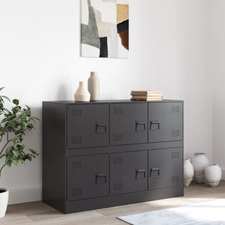 vidaXL Dressoir 99x39x73 cm staal zwart afbeelding3 - 1